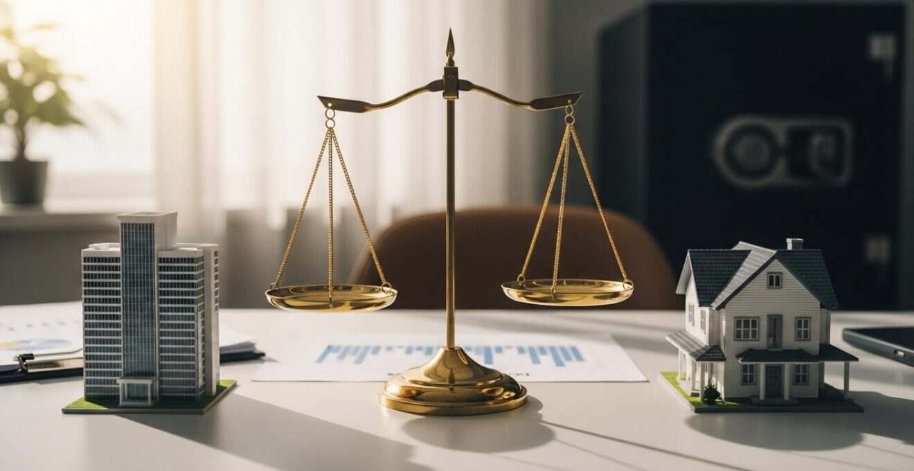 Représentation symbolique d'une entreprise en tant qu'actif patrimonial avec des éléments financiers et familiaux