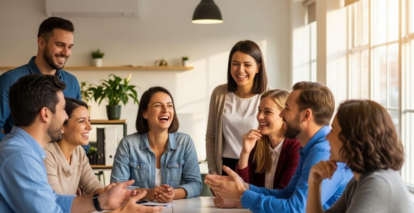 Photo symbole d'une équipe PME soudée et engagée