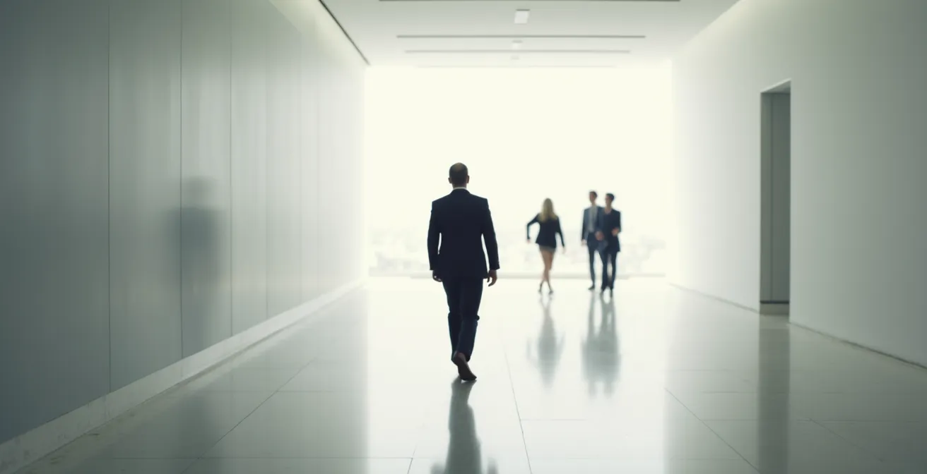 Illustration montrant la courbe d'exécution comme barrière à l'entrée, avec un entrepreneur en mouvement et des concurrents en retard.