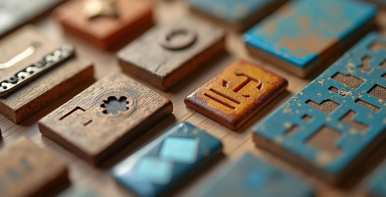 Illustration visuelle montrant la différenciation d'une entreprise par la matrice d'innovation, avec des objets symboliques représentant divers modèles économiques.