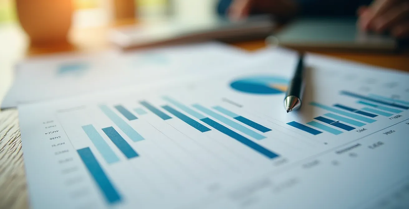 Bureau moderne avec documents comptables organisés et outils numériques de gestion